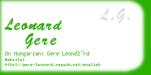 leonard gere business card